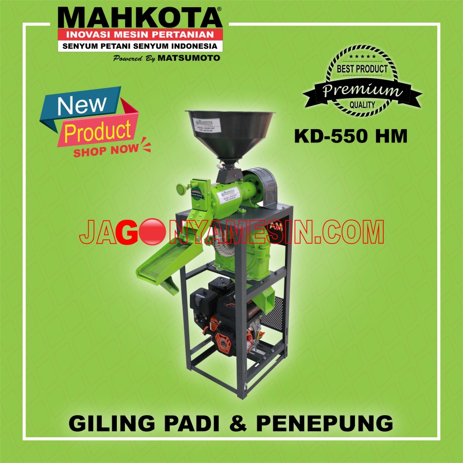 MESIN GILINGAN PADI MINI,PENEPUNG MAHKOTA | KD-550 HM ( ENGINE )