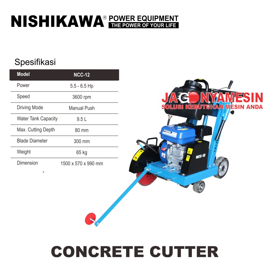 Concrete Cutter Nishikawa NCC-12 + Blade 12″ ( GARANSI RESMI )