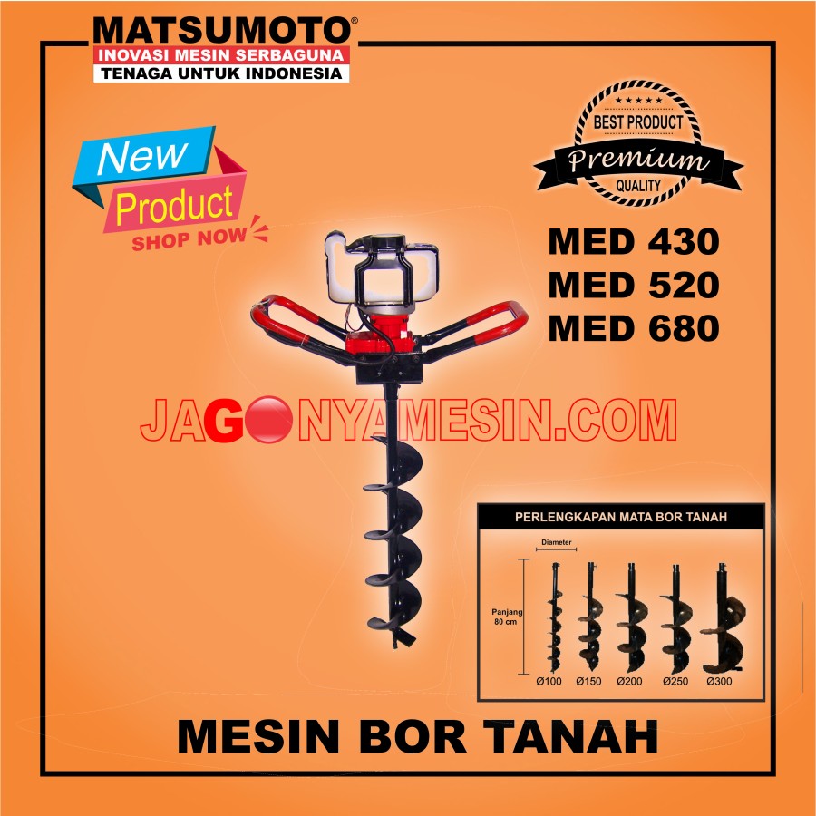 Mesin Bor Tanah MATSUMOTO ( MED - 520) + DRILL 100 MM