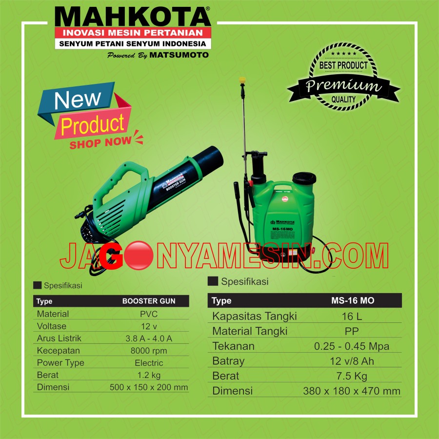 Sprayer Penyemprot Hama MAHKOTA MS 16 MO & GUN BLOWER Booster 12 VOLT