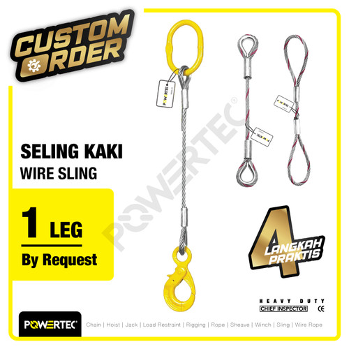 Wire Sling 1 Leg / Seling 1 kaki POWERTEC - Custom Order