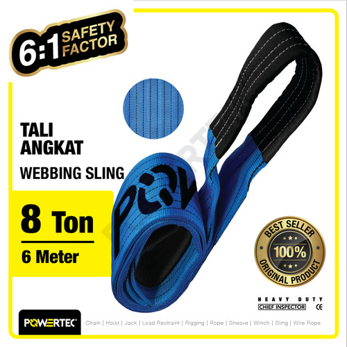 Webbing Sling Belt / Tali Angkat 8 Ton x 6 Meter POWERTEC Double Ply