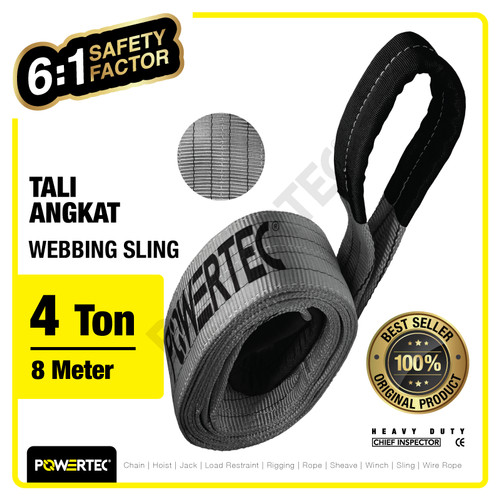 Webbing Sling Belt / Tali Angkat 4 Ton x 8 Meter POWERTEC Double Ply