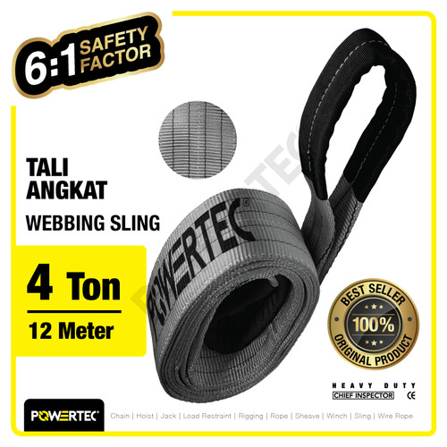 Webbing Sling Belt / Tali Angkat 4 Ton x 12 Meter POWERTEC Double Ply