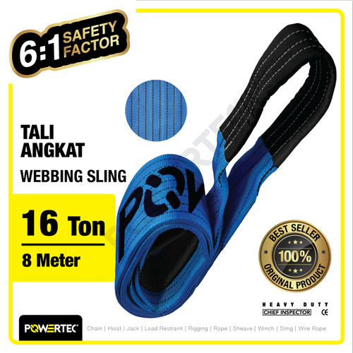 Webbing Sling Belt / Tali Angkat 16 Ton x 8 Meter POWERTEC Double Ply