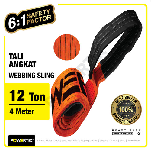 Webbing Sling Belt / Tali Angkat 12 Ton x 4 Meter POWERTEC Double Ply