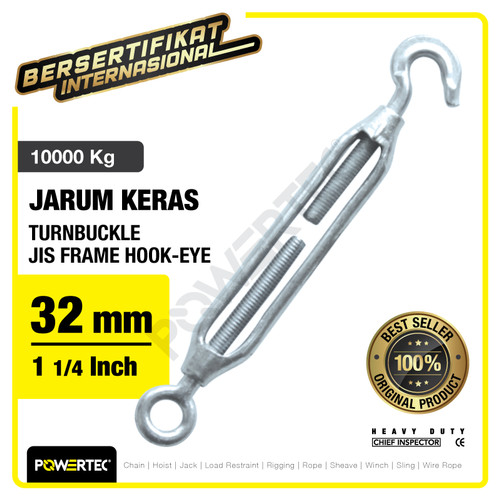 Turnbuckle / Jarum Keras JIS Hook & Eye M32 Span Skrup POWERTEC