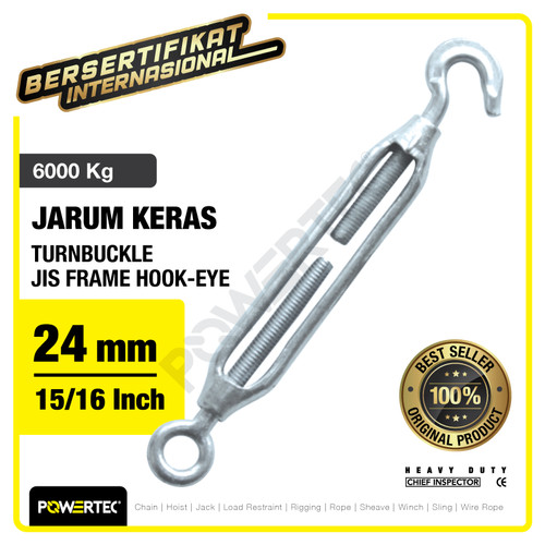 Turnbuckle / Jarum Keras JIS Hook & Eye M24 Span Skrup POWERTEC