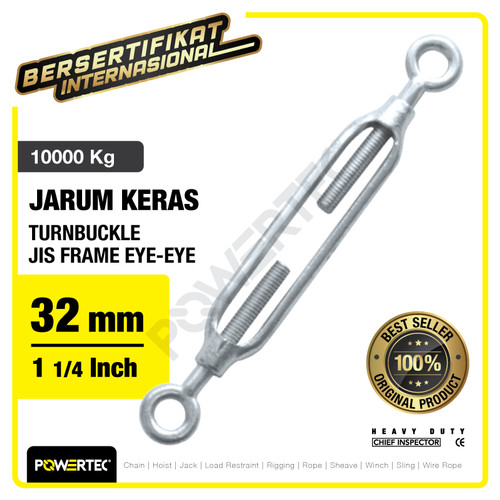 Turnbuckle / Jarum Keras JIS Eye & Eye M32 Span Skrup POWERTEC