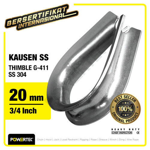 Thimble Wire Rope Kausen Sling SS 304 20mm - 3/4" POWERTEC