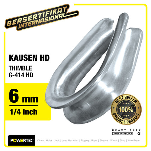 Thimble Wire Rope Kausen Sling G-414 HD 6mm - 1/4" POWERTEC