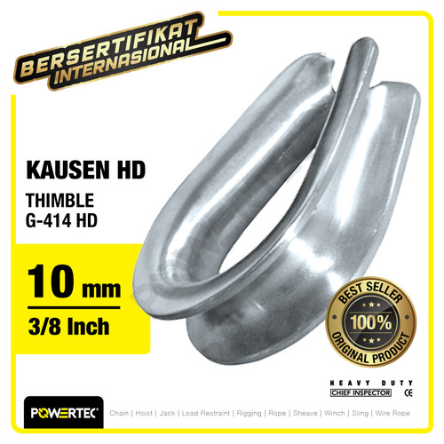 Thimble Wire Rope Kausen Sling G-414 HD 10mm - 3/8" POWERTEC