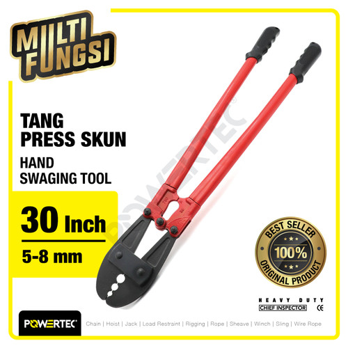 Tang Press Skun / Crimping Tools 30" 5mm-8mm Hand Swaging POWERTEC