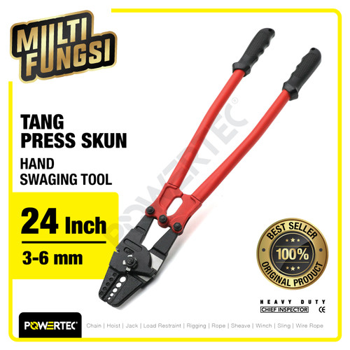 Tang Press Skun / Crimping Tools 24" 3mm-6mm Hand Swaging POWERTEC