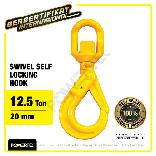 Swivel Self-Locking Hook 20mm - 12.5 Ton POWERTEC