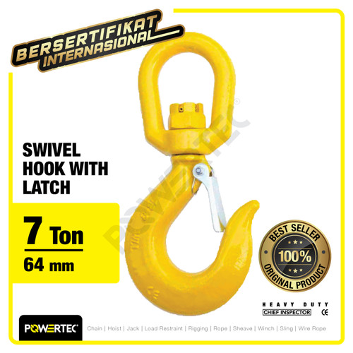 Swivel Hook with Latch 7 Ton POWERTEC