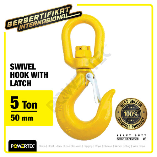 Swivel Hook with Latch 5 Ton POWERTEC