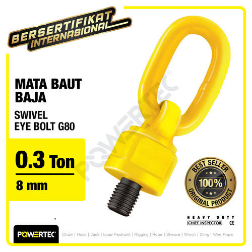 Swivel Eye Bolt / Mata Baut M8 - 0.3 Ton POWERTEC