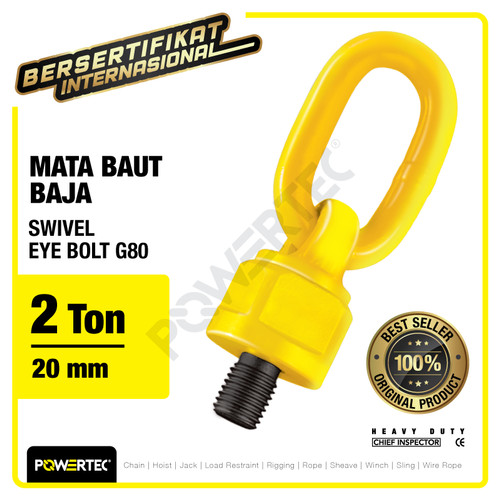 Swivel Eye Bolt / Mata Baut M20 - 2 Ton POWERTEC