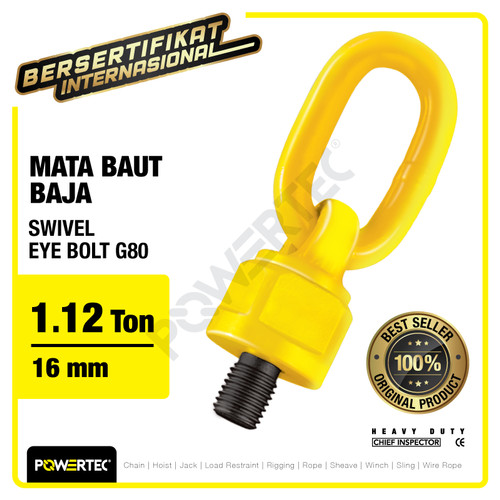 Swivel Eye Bolt / Mata Baut M16 - 1.12 Ton POWERTEC