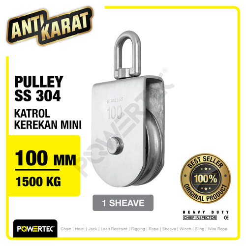 Small Pulley SS 304 Katrol Kerekan 100mm - 1 Sheave Stainless POWERTEC