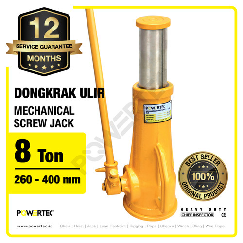 Screw Jack / Dongkrak Ulir Botol 8 Ton POWERTEC