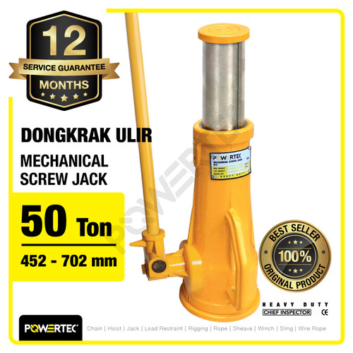 Screw Jack / Dongkrak Ulir Botol 50 Ton POWERTEC