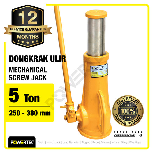 Screw Jack / Dongkrak Ulir Botol 5 Ton POWERTEC