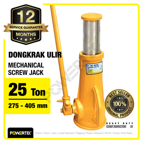 Screw Jack / Dongkrak Ulir Botol 25 Ton POWERTEC