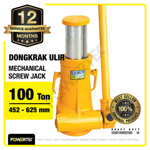 Screw Jack / Dongkrak Ulir Botol 100 Ton POWERTEC