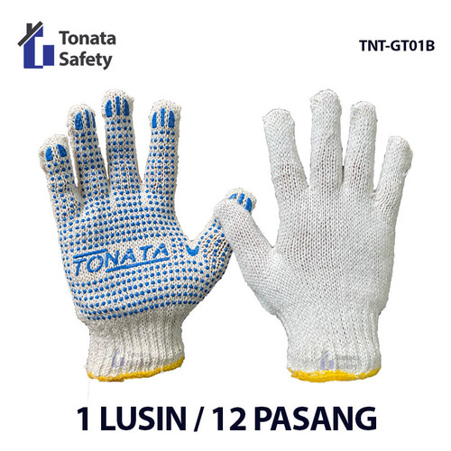 Sarung Tangan Kerja / Kain Bintik / Tonata Biru