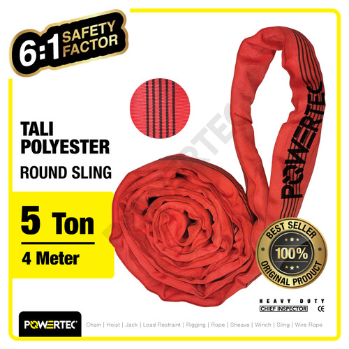 Round Sling / Roundsling 5 Ton x 4 Meter POWERTEC Double Jacket