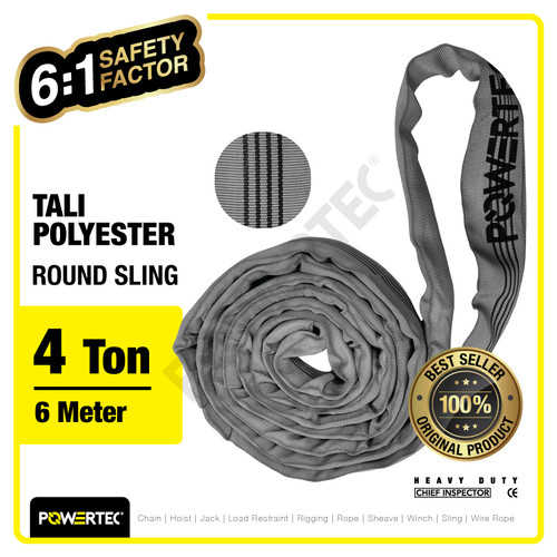 Round Sling / Roundsling 4 Ton x 6 Meter POWERTEC Double Jacket