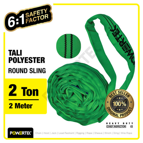 Round Sling / Roundsling 2 Ton x 2 Meter POWERTEC Double Jacket