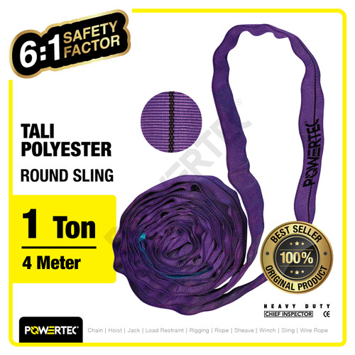 Round Sling / Roundsling 1 Ton x 4 Meter POWERTEC Double Jacket