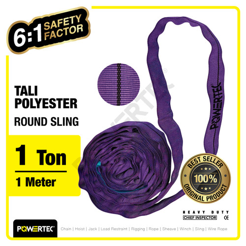 Round Sling / Roundsling 1 Ton x 1 Meter POWERTEC Double Jacket