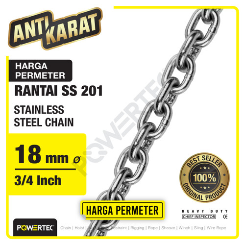 Rantai SS 201 18mm Stainless Steel Chain POWERTEC - Meteran