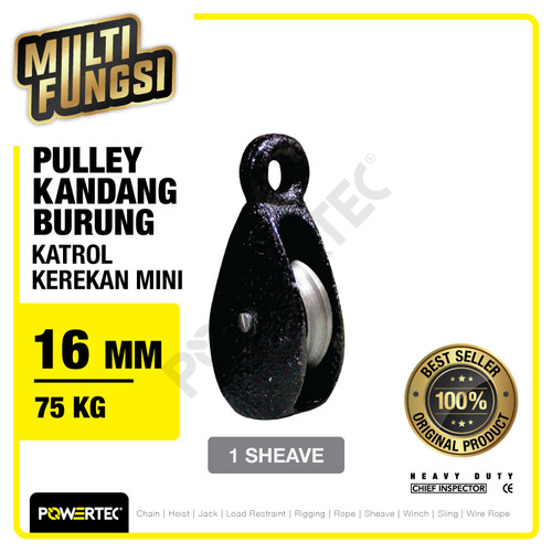 Pulley Katrol Kerekan Sangkar Kandang Burung ¾" - 1Sheave POWERTEC