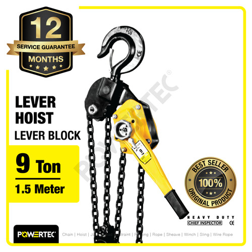 Lever Block / Lever Hoist 9 Ton x 1.5 Meter POWERTEC