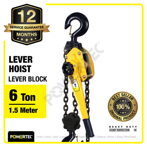 Lever Block / Lever Hoist 6 Ton x 1.5 Meter POWERTEC