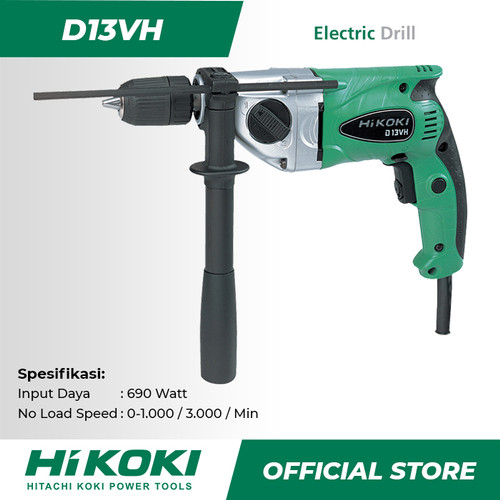 Hitachi Hikoki Drill / Bor Tangan Listrik Non Impact 690Watt D13VH