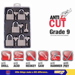 Gembok American Secure Master Key 60mm Gen 4 isi 5 Pcs S931360MK5