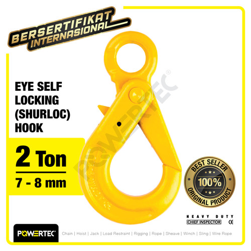 Eye Self-Locking Hook 7-8mm - 2 Ton POWERTEC