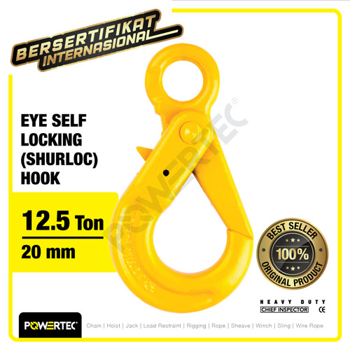 Eye Self-Locking Hook 20mm - 12.5 Ton POWERTEC