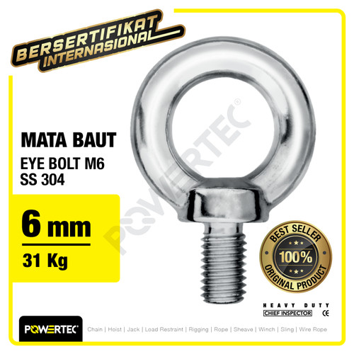 Eye Bolt / Mata Baut POWERTEC SS 304 M6 POWERTEC