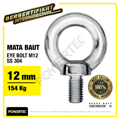 Eye Bolt / Mata Baut POWERTEC SS 304 M12 POWERTEC