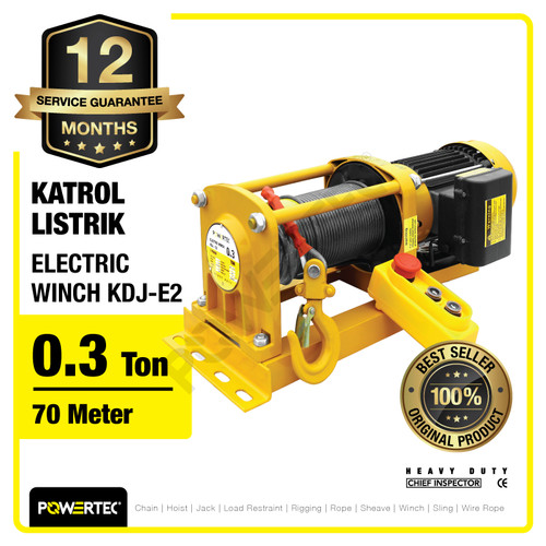 Electric Winch Hoist 300 Kg x 70 Meter 1 Phase KDJ-E2 POWERTEC