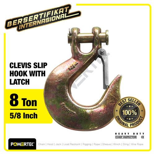 Clevis Slip Hook with Latch 5/8" POWERTEC