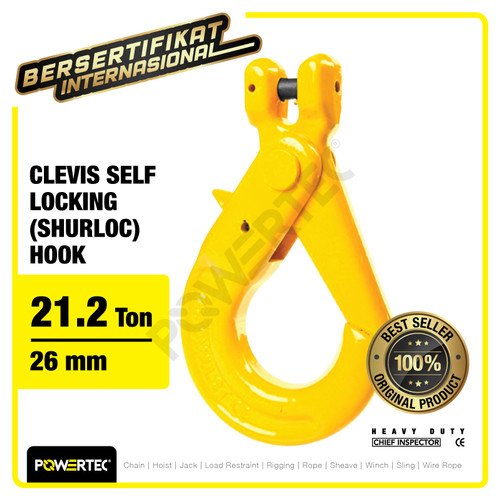 Clevis Self-Locking Hook 26mm - 21.2 Ton POWERTEC