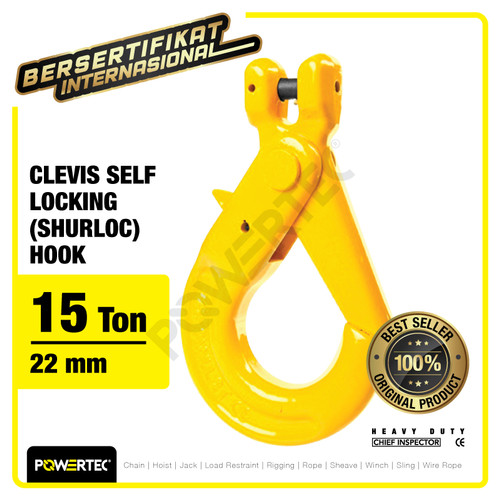 Clevis Self-Locking Hook 22mm - 15 Ton POWERTEC